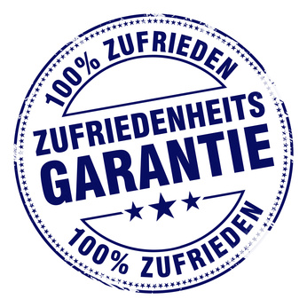 zufriedenheitsgarantie 100% zufrieden stempel